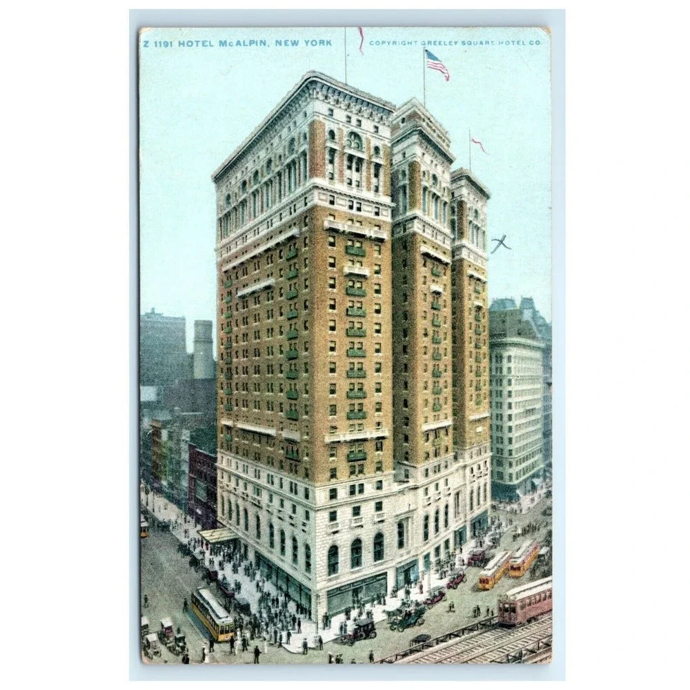 Vintage Postcard New York City NY Hotel McAlpin in Herald Square Posted‎ 1913